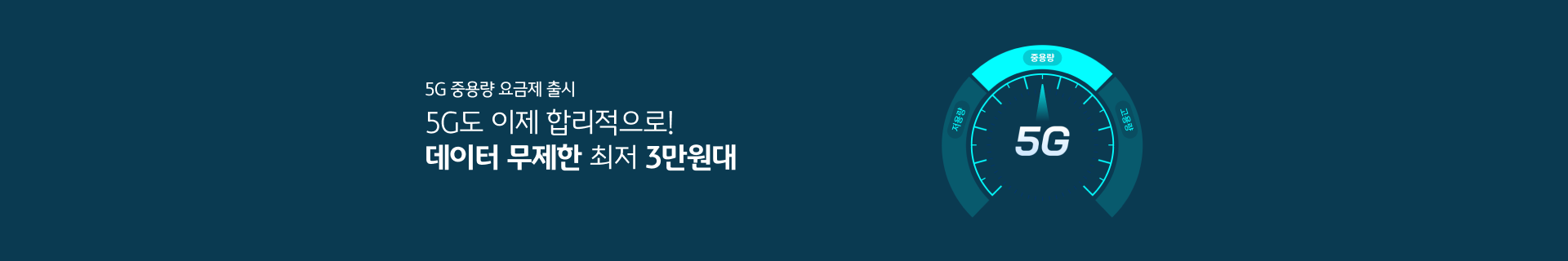 5G 중용량 요금제 출시 5G도 이제 합리적으로! 데이터 무제한 최저 3만원대